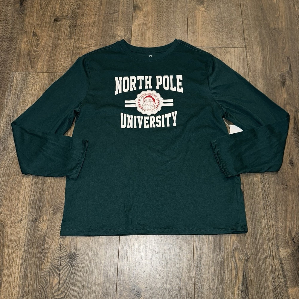 Holiday Time Unisex Kids XXL(18) Long Sleeve Graphic Holiday T Shirt Christmas